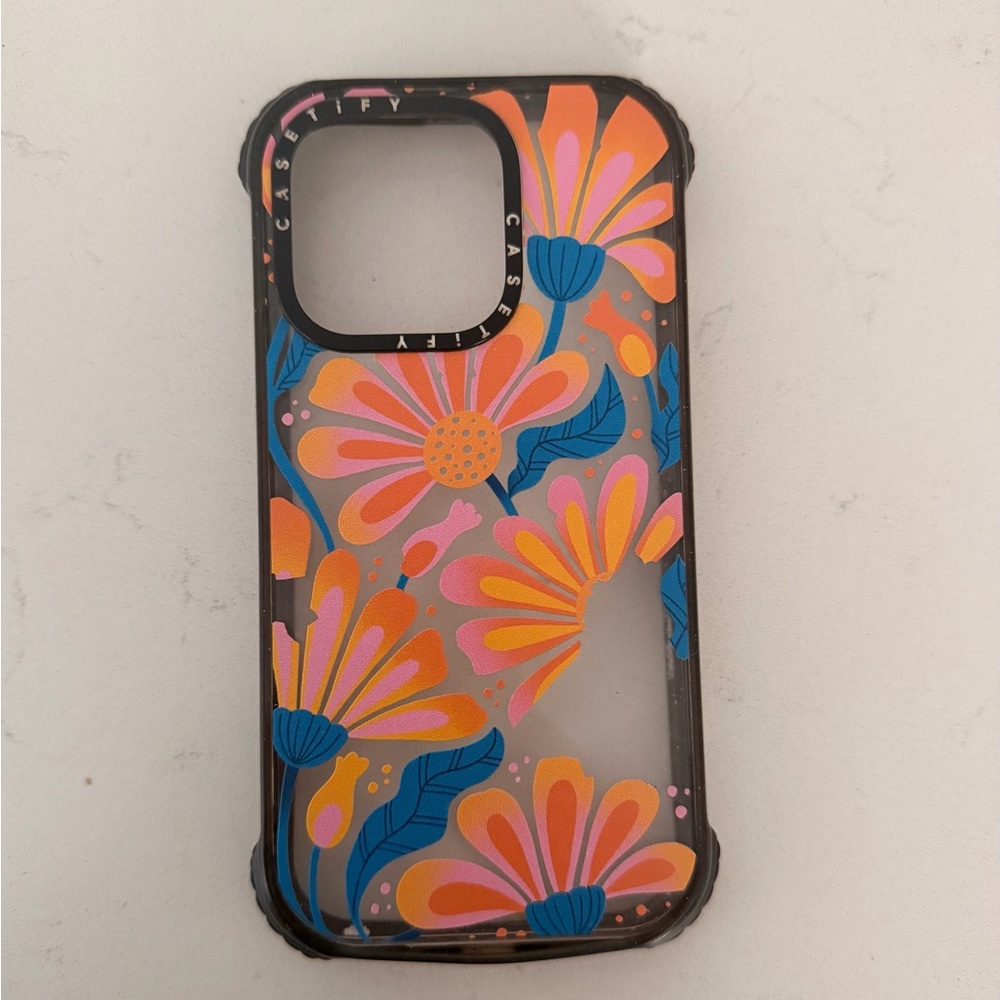 Casetify Vibrant Floral Phone Case - Orange, Pink, and Blue